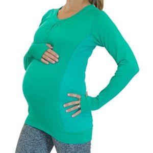 🌷Mumberry Maternity Green Long Sleeves Active Top Size M